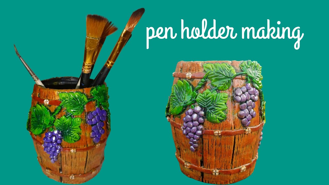 Pen holder making using by plastic bottle 