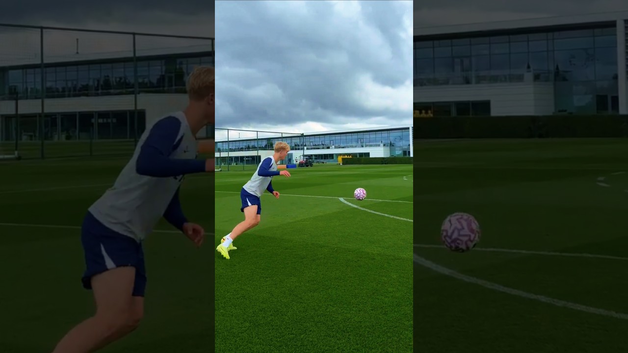 A SUPERB FINISH FROM LUCAS BERGVALL: Tottenham Training Session Ahead of Aston Villa Game
