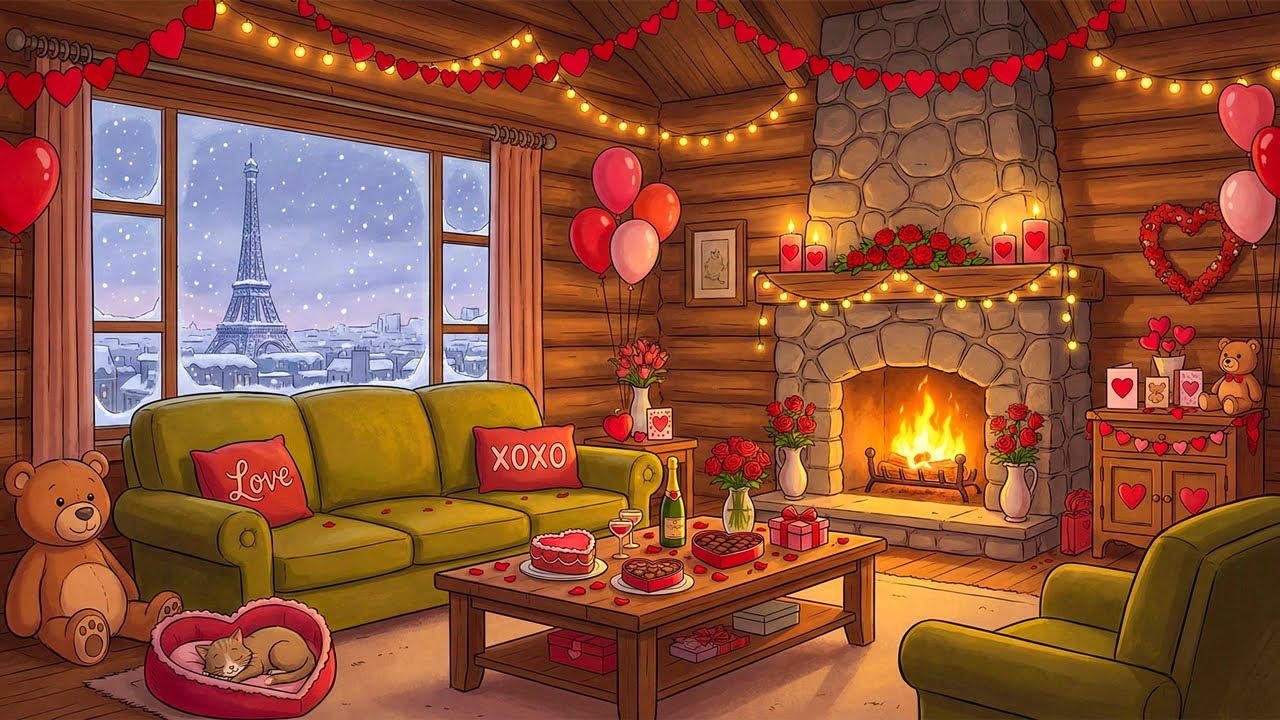 It’s Valentine’s Day in 1940s Paris and You’re Listening to Vintage Jazz on a Cozy Snowy Night