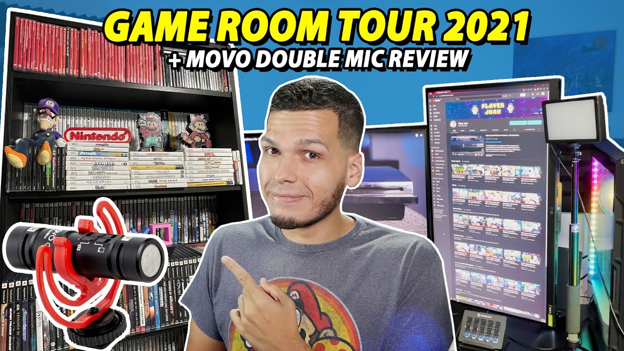 Game Room Tour 2021 + MOVO Double Mic Test & Review! - PlayerJuan