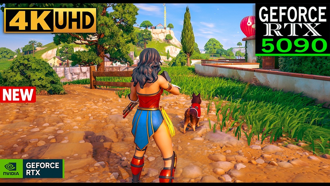 Fortnite Wonder Woman Skin Gameplay | RTX 5090 ( 4K Max Settings + RTX ON )