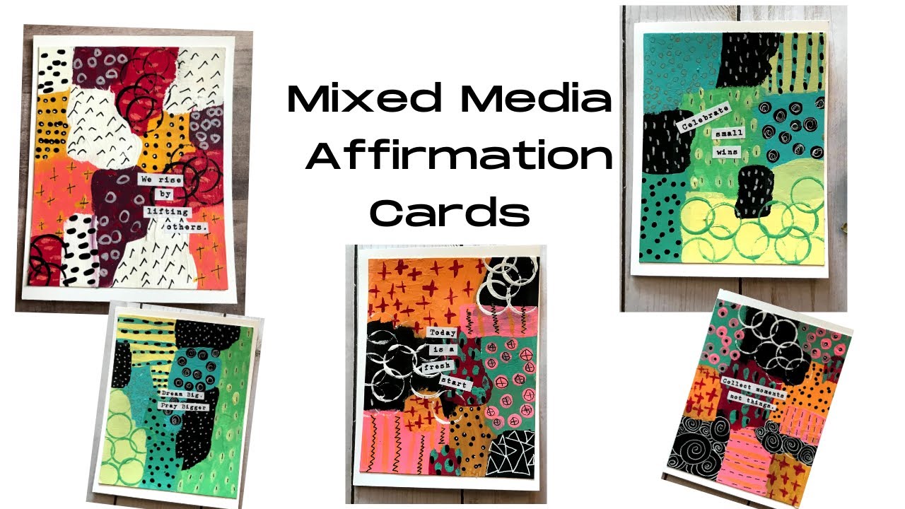 Mixed Media Affirmation Cards/ How to make hand-painted cards