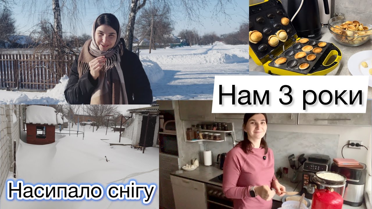 Vlog|| Наше життя на Полтавщині|| засипає снігом|| Річниця каналу