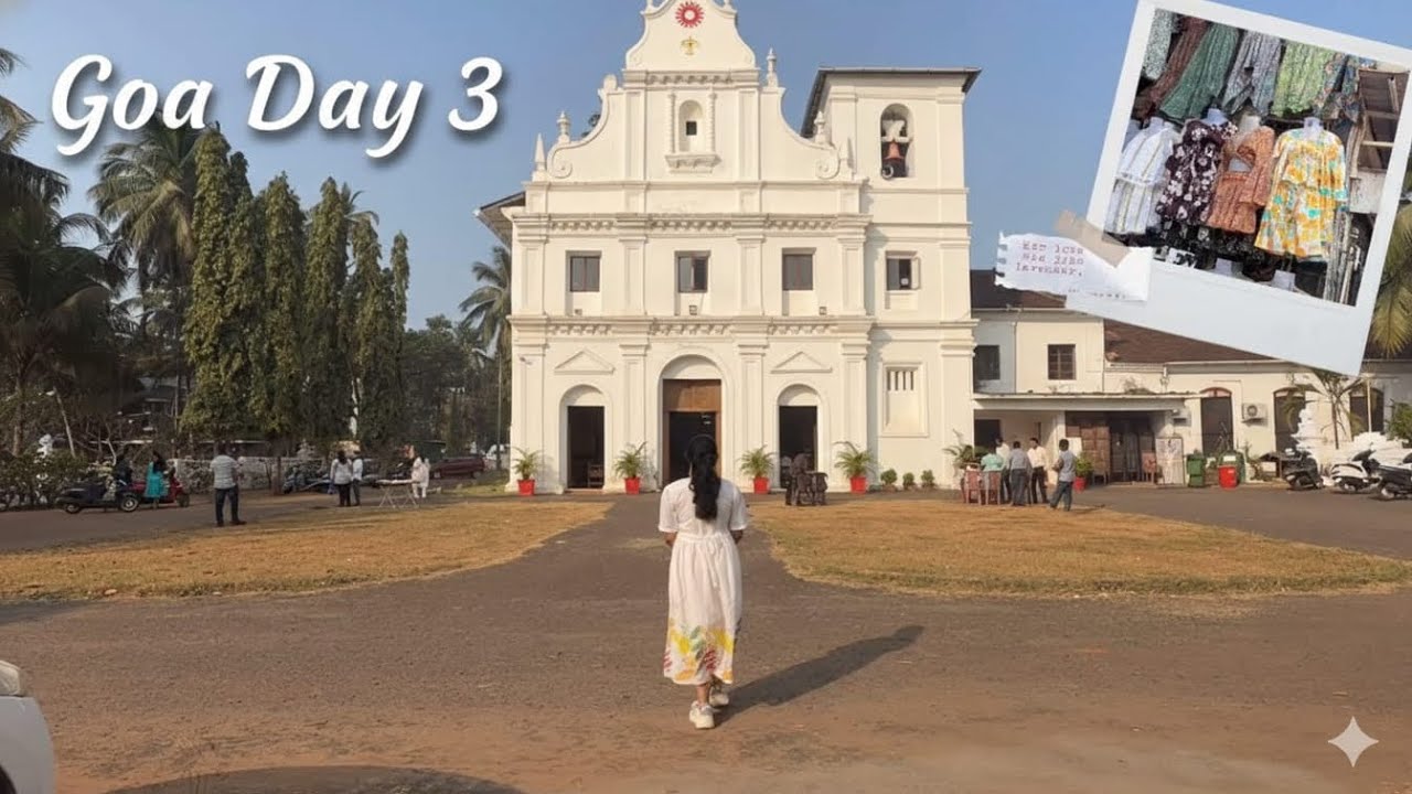 #Goa Day3 #church gyi ⛪️ aunty ka video Baniya #shopping  #outfit #nature #beach #coconut  #vlog 