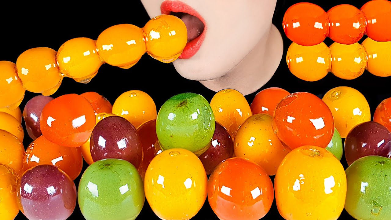 ASMR KIWIBERRY, KUMQUAT TANGHULU *CANDIED FRUITS* MUKBANG 키위베리, 금귤 탕후루 먹방 NO TALKING EATING SOUNDS