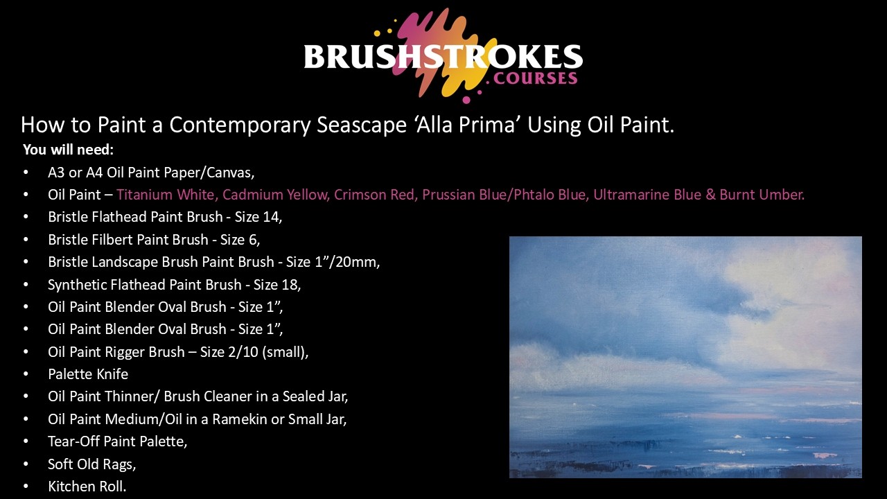 How to Paint a Contemporary Seascape ‘Alla Prima’ Using Oil Paint.