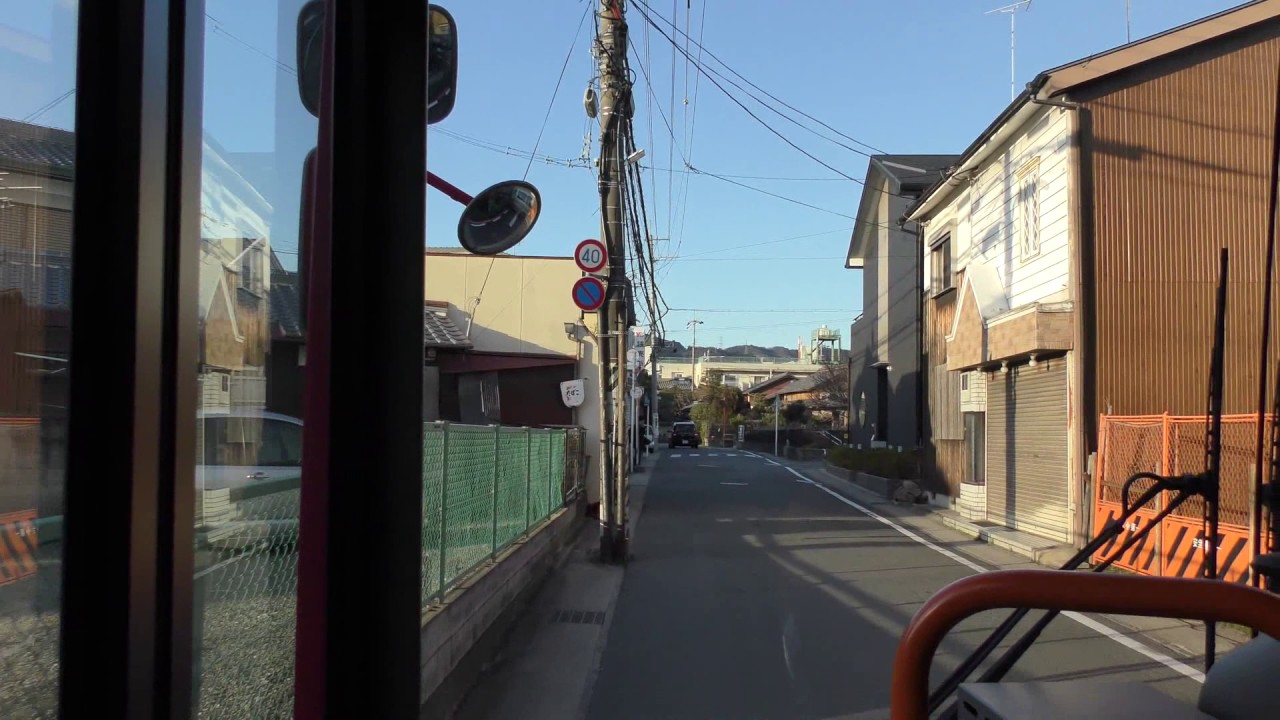 京阪バス　京都橘大学から山科駅までの前面展望