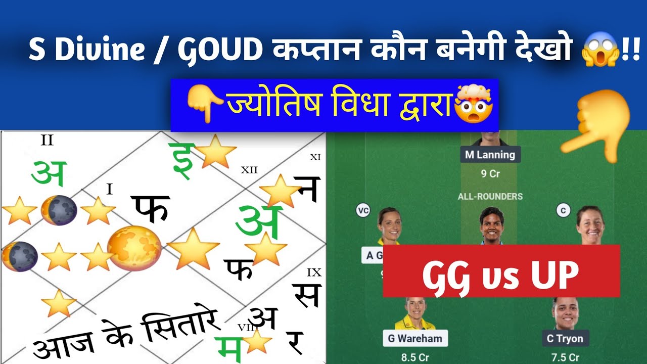 GG w vs UP w 14th ज्योतिष dream11,prediction | Wpl 2026