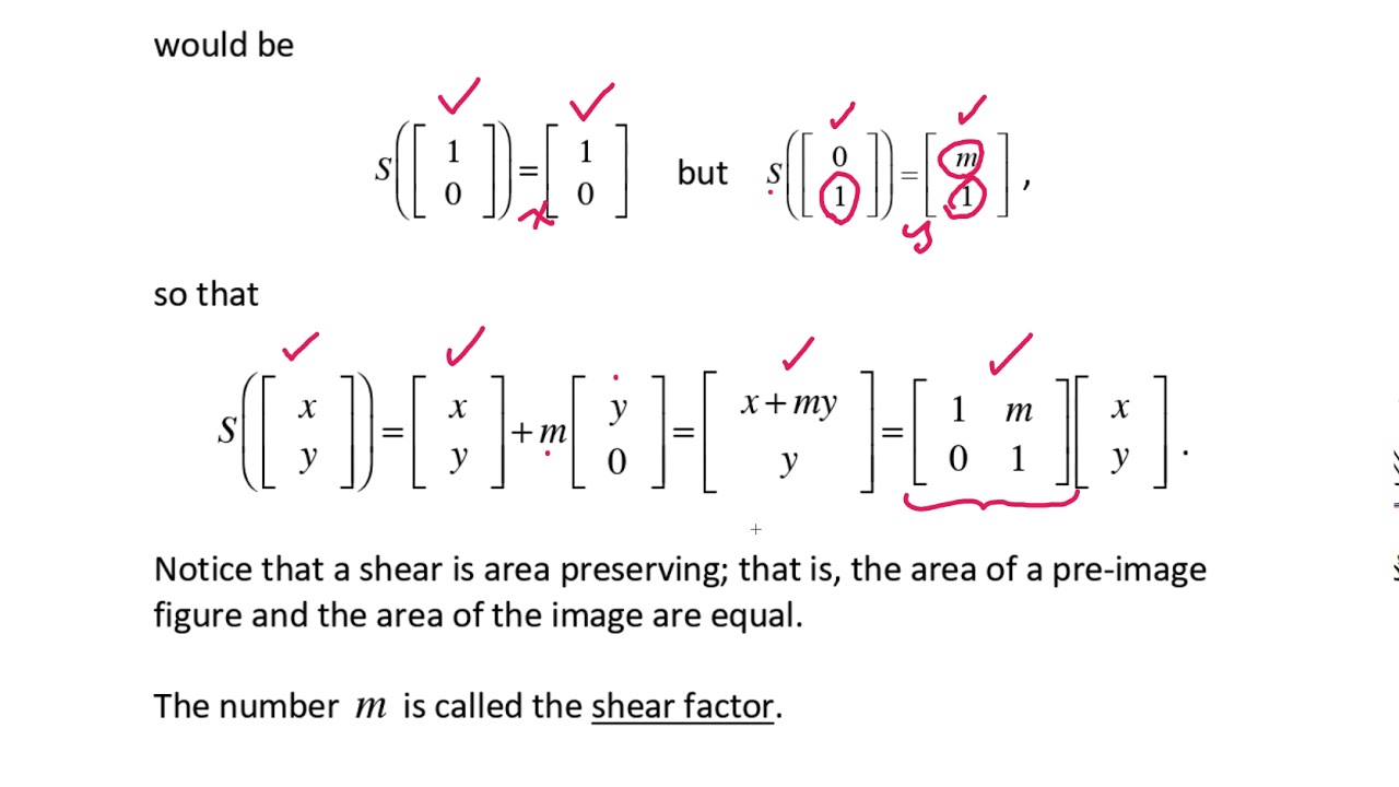 Shear Transformations in Two Dimensions