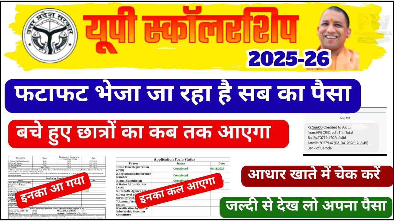 UP Scholarship Paisa Aa Gaya 2025-26 | UP Scholarship Latest Update News Today | Check Kare