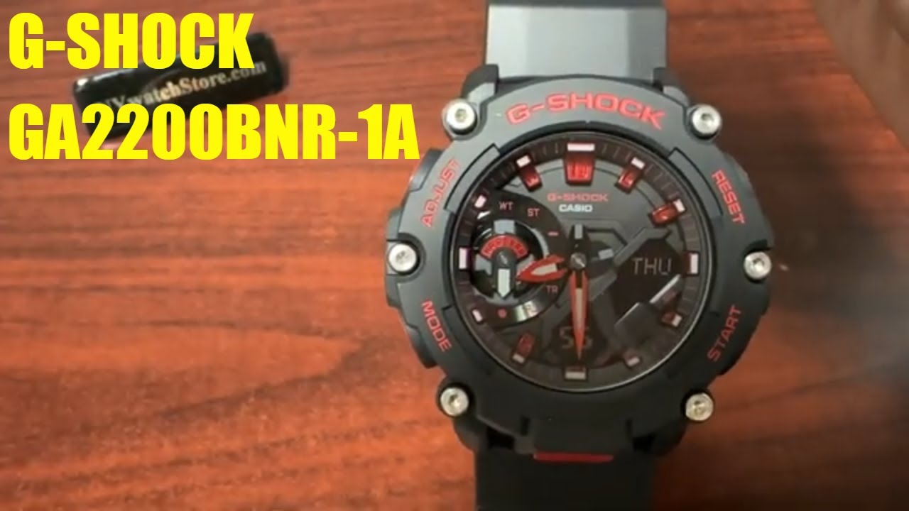 Men's Casio G-SHOCK Analog Digital Black Red Watch GA2200BNR-1A