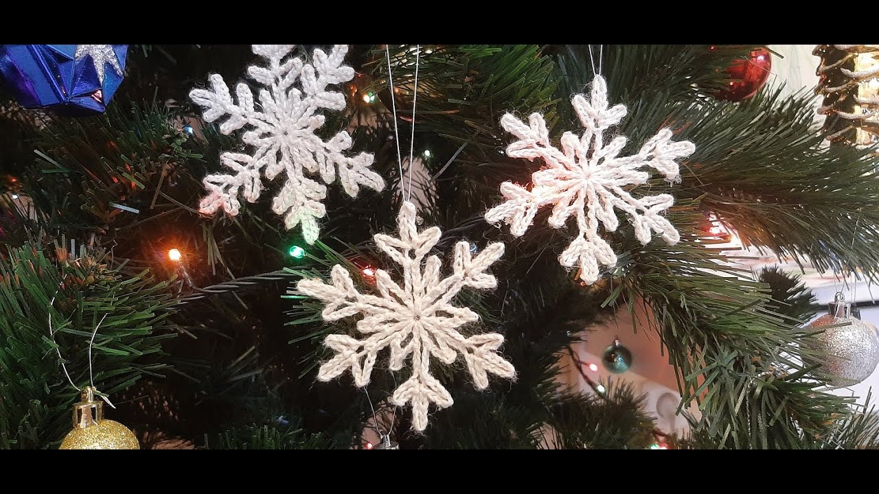 Снежинка крючком ❄ Ёлочная игрушка Снежинка крючком