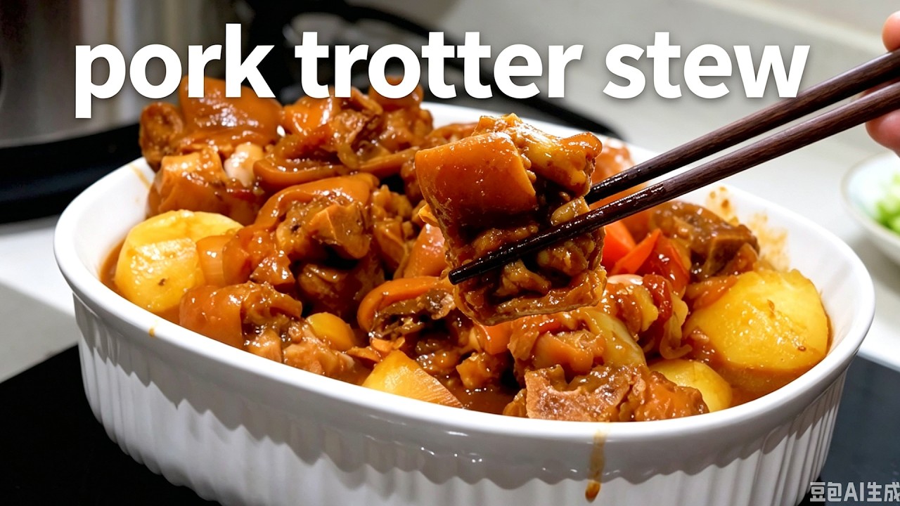 How Chinese Chef Cooks Pork Trotters Stew in Pressure Cooker