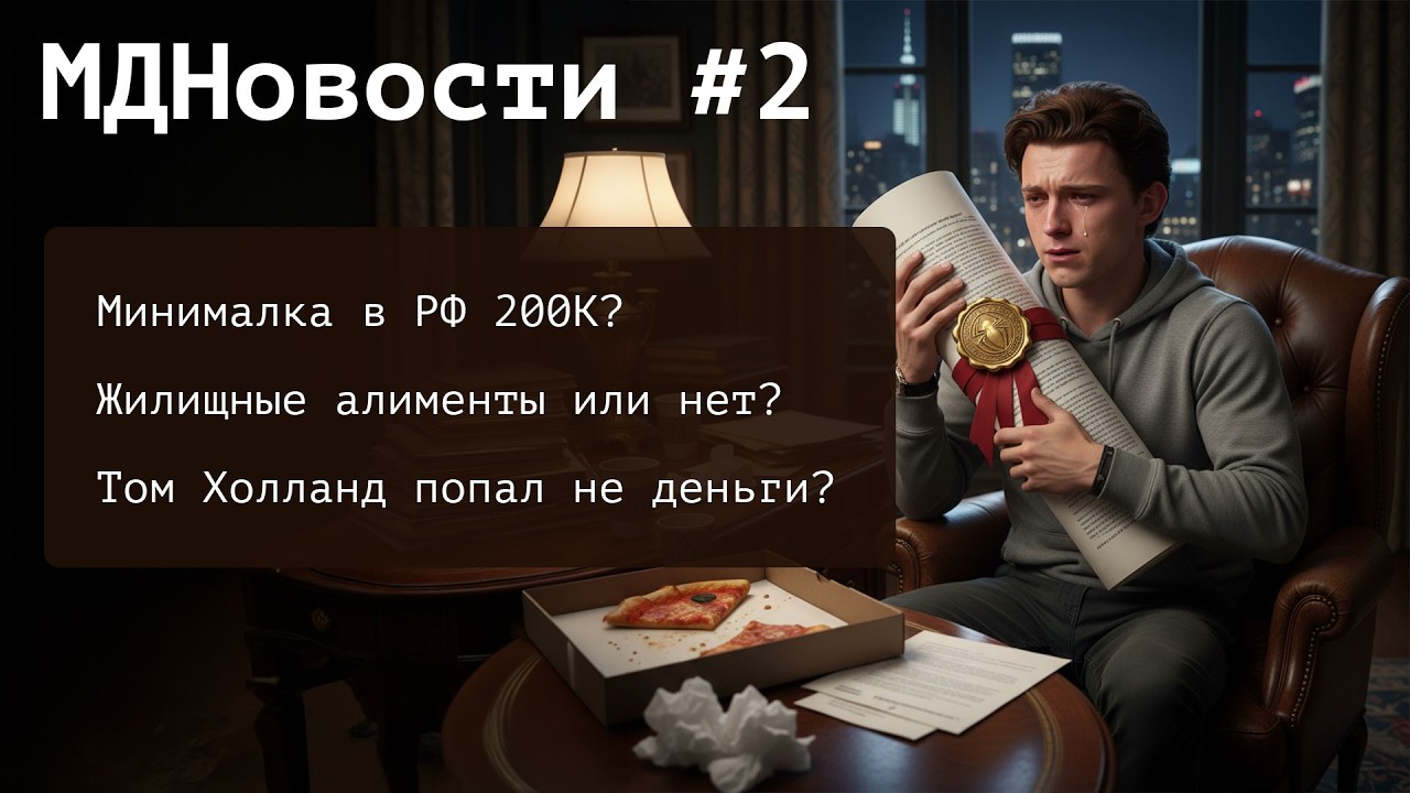 МДНовости #2 | Том Холланд попал на $4 000 000! Минималка РФ 200К? Жилищные алименты?