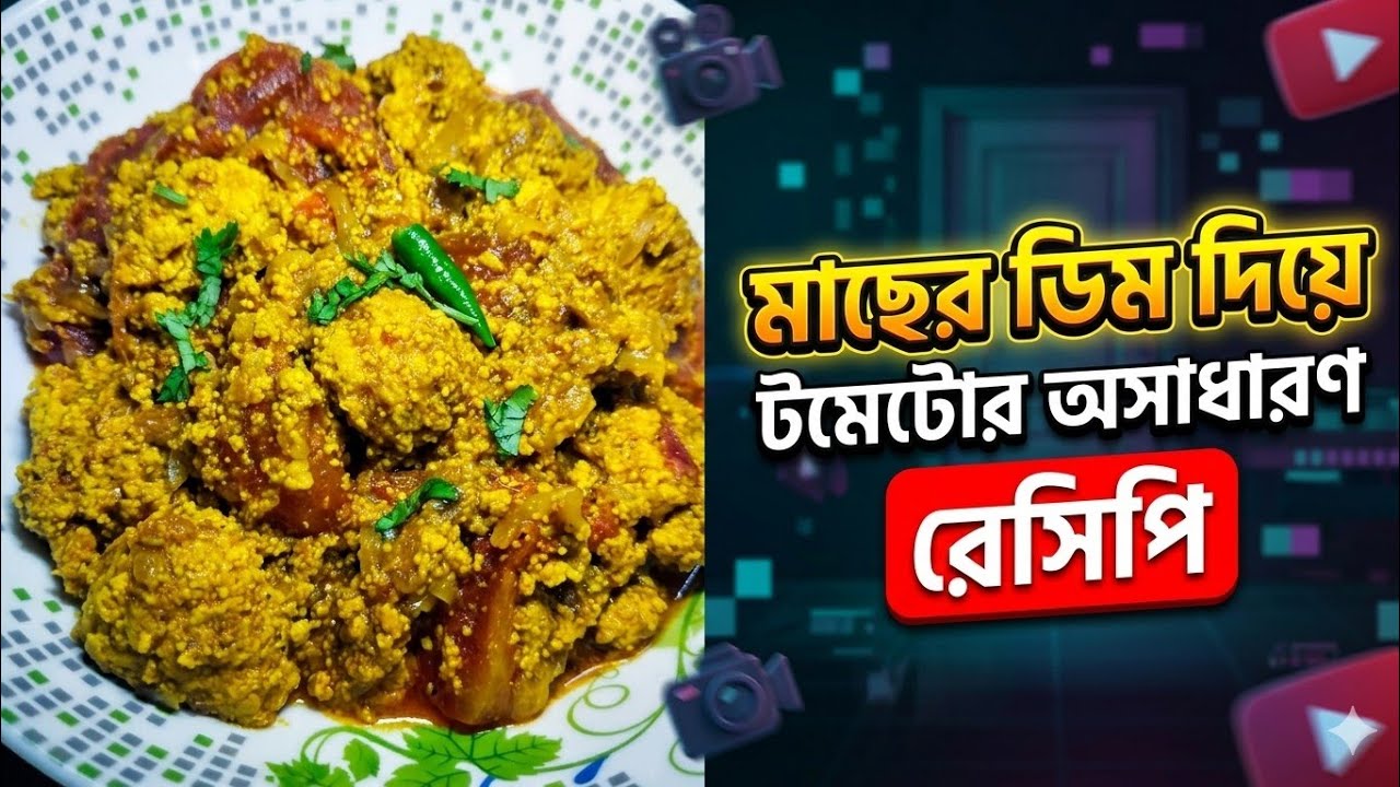 মাছের ডিম এই ভাবে ভুনা🔥করলে খাওয়ার স্বাদ মুখে😋লেগে থাকবে || Macher dim diye tomato Recipe
