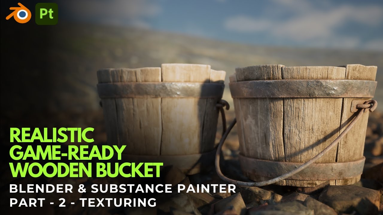 Realistic Wood Texturing in Substance Painter – Medieval Bucket Game Asset Tutorial (Part 2)