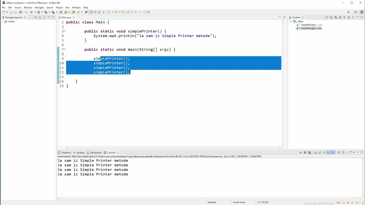 Java Programiranje - 19 - Metode