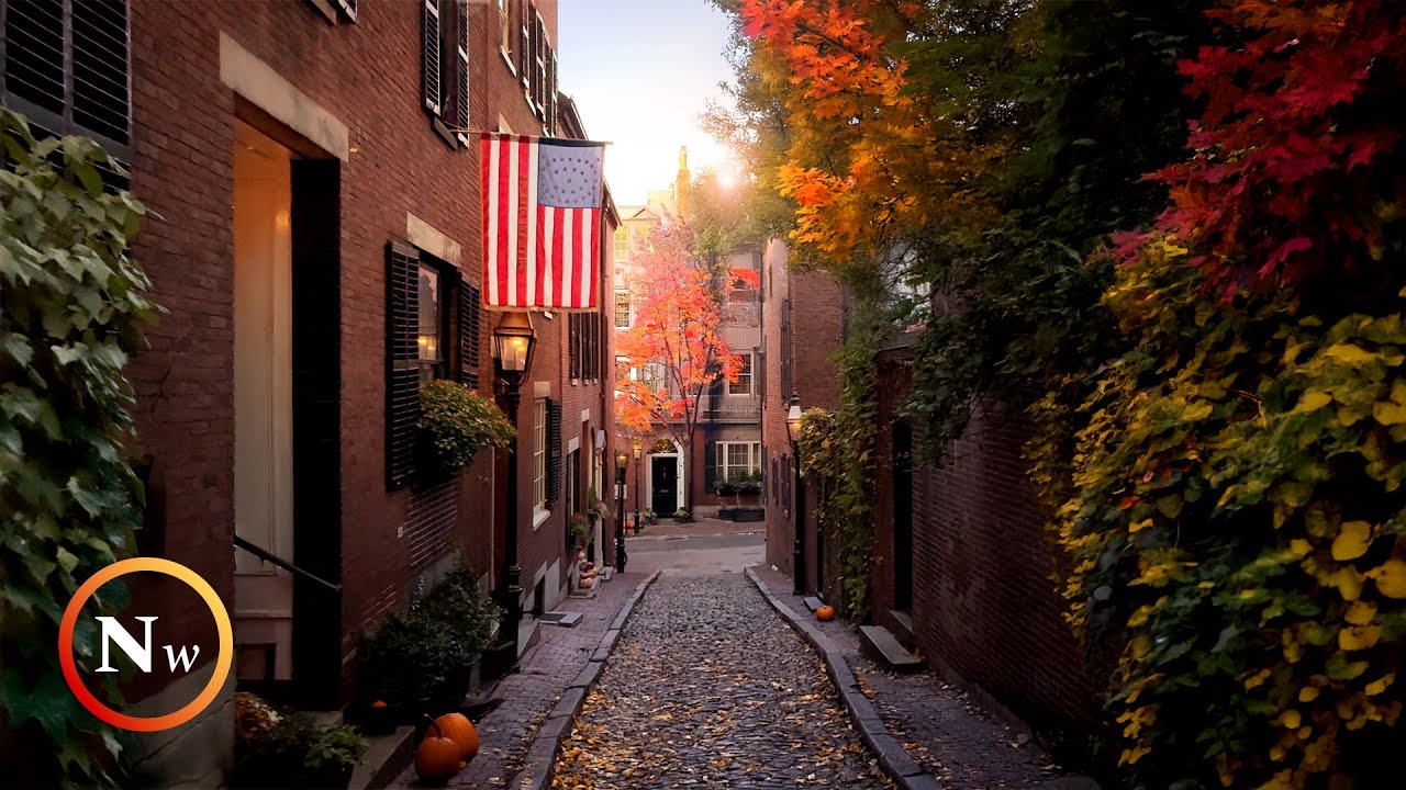 Morning Walk in Boston, MA | Public Garden & Beacon Hill | ASMR Street Sounds for Sleep & Study