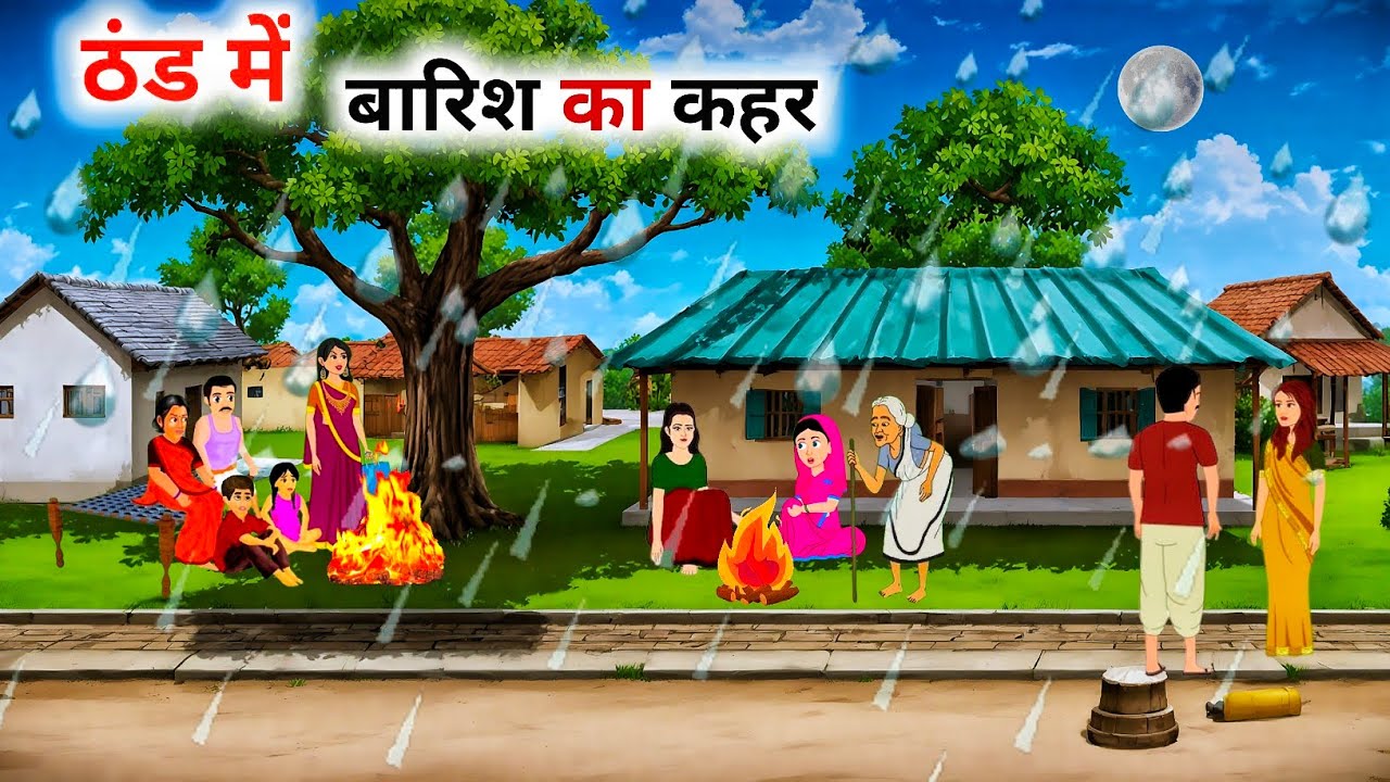 ठंड में बारिश का कहर | thand ka Kahar | thand ki kahaniyan | Hindi kahaniyan | Ghar Tak Cartoon