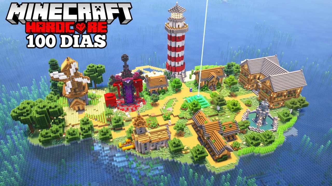Sobreviv&iacute; 100 d&iacute;as en una ISLA DESIERTA en Minecraft Harcore