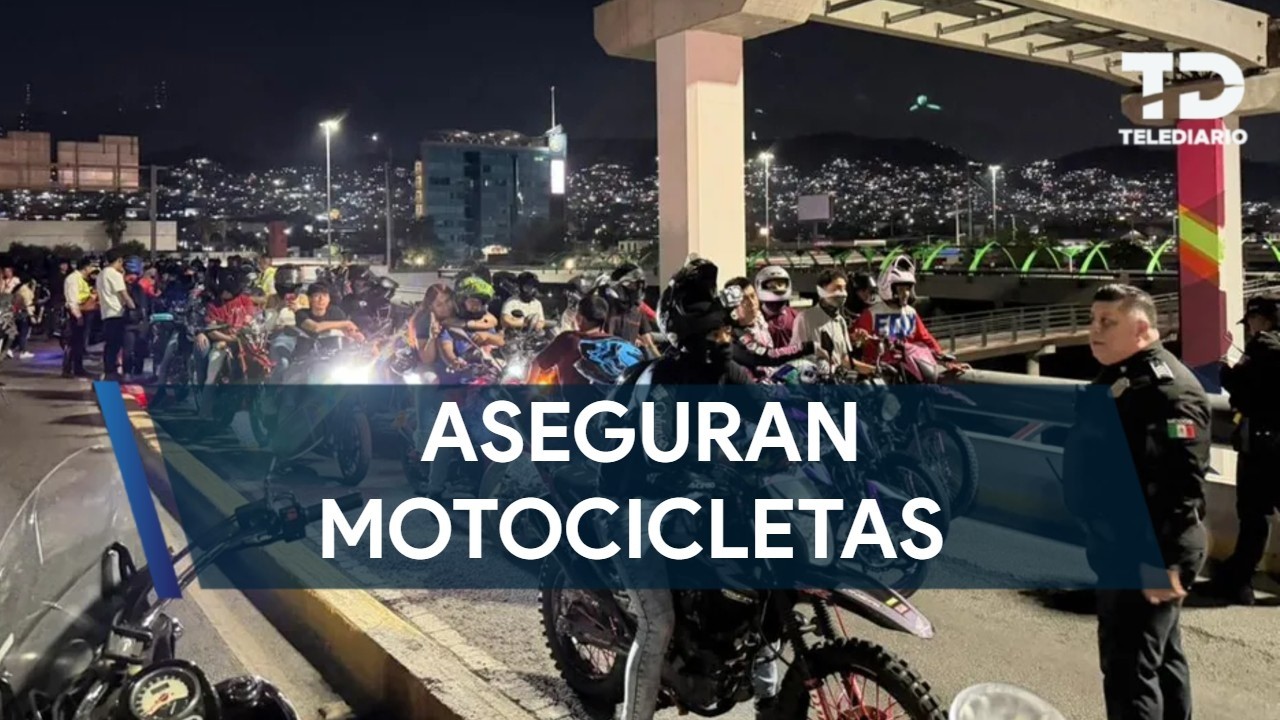 Ret&eacute;n sorprende a rodada de m&aacute;s de 500 motociclistas en Monterrey; aseguran 54 motos