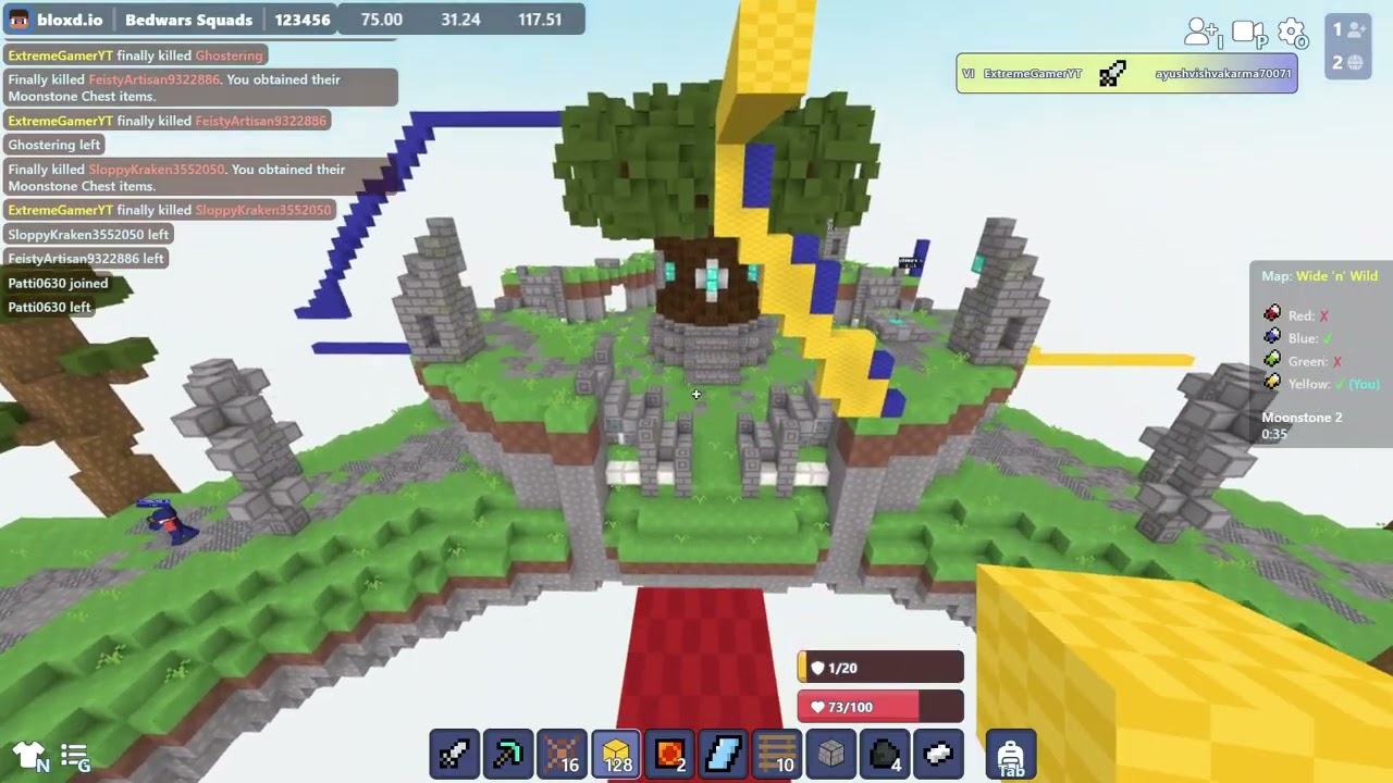 Insane Bloxd io Bedwars 4v4v4v4 Gameplay