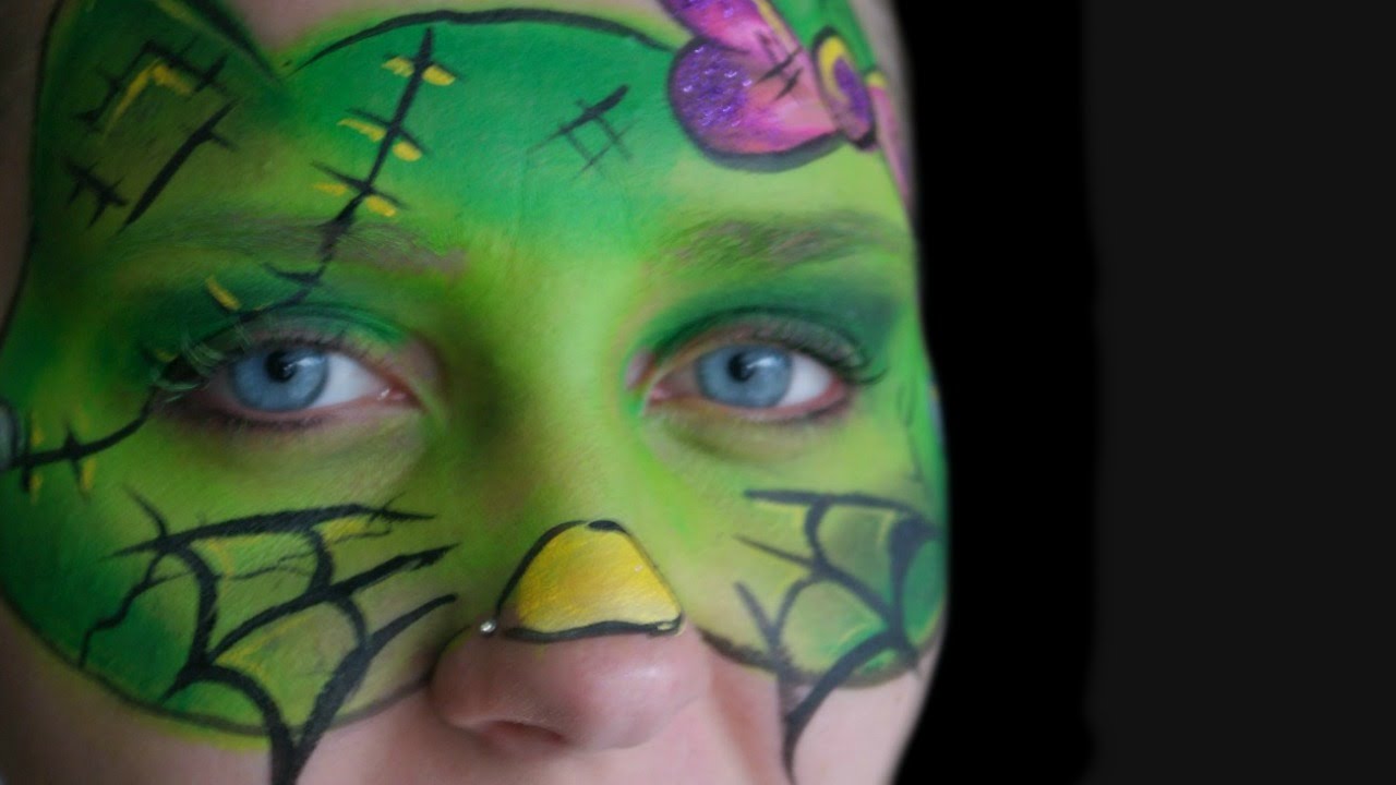 Halloween Hello Kitty | Frankenstein's Monster | Face Painting Tutorial
