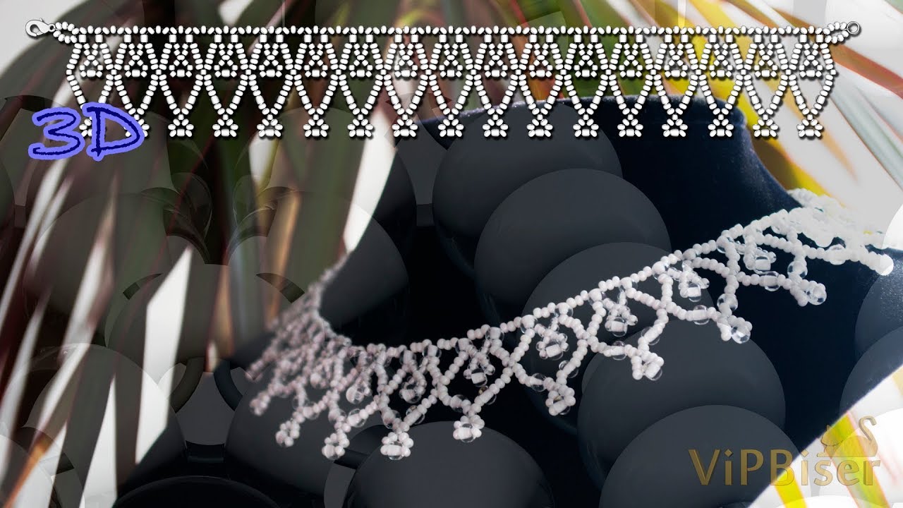 Beaded Necklace with Preciosa Beads. 3D Beading Tutorial