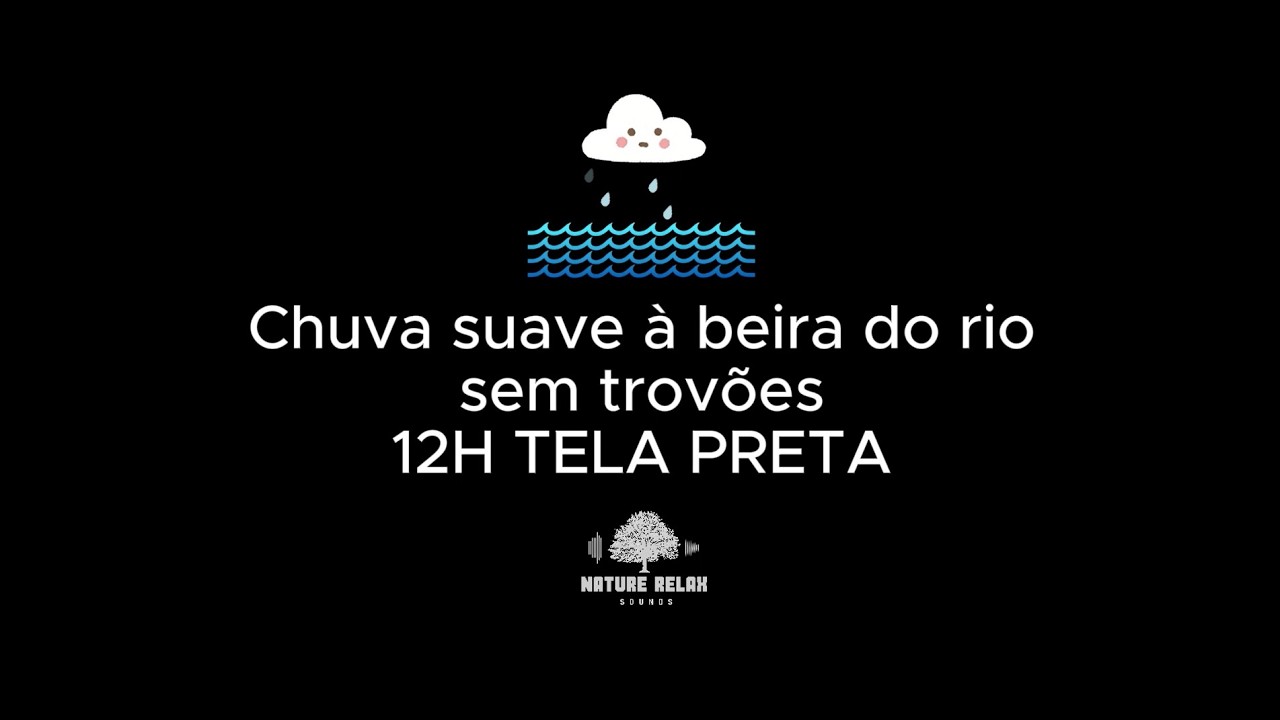 Soft Rain by the River – No Thunder 🌧️ 12 Hours Black Screen | Fall Asleep Fast