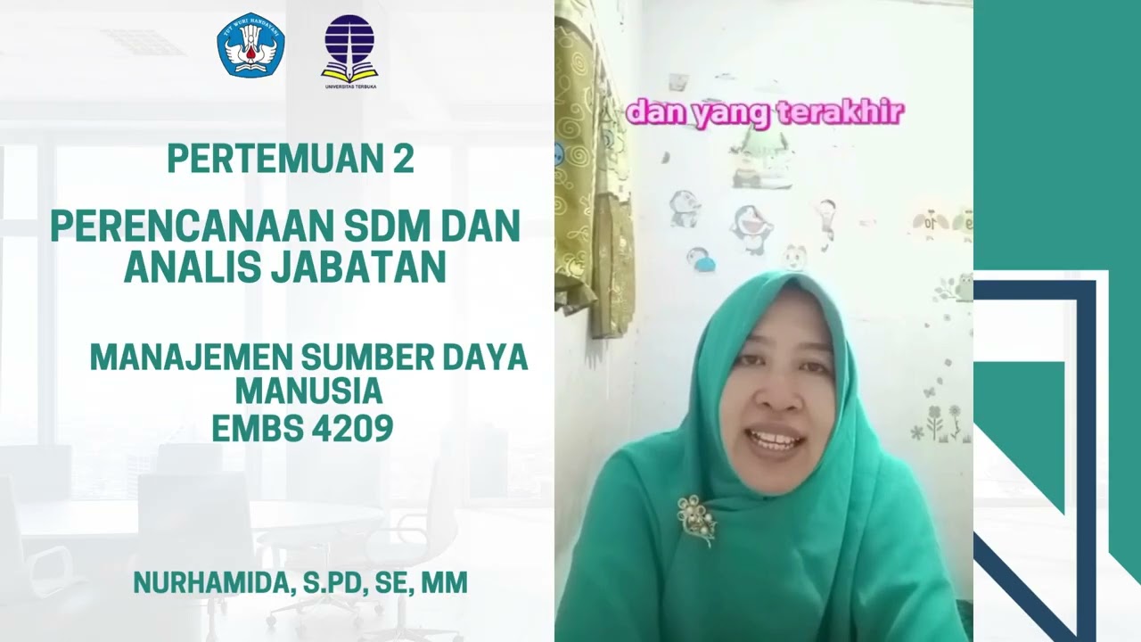 Video sapaan Sesi 2 Mata Kuliah Manajemen Sumber Daya Manusia Presentasi #tutonut  #tutor #ut