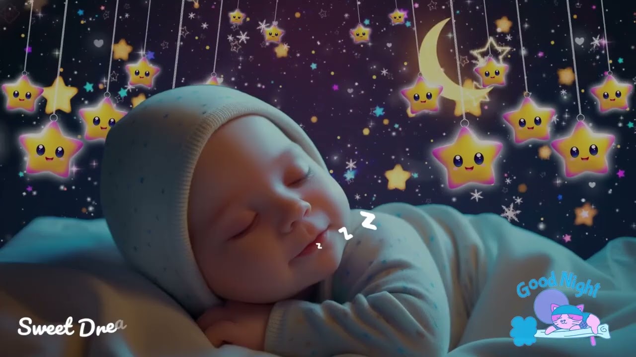 Baby Sleep Music🎶Baby Sleep Fast Tonight in 3 Minutes 🌙 Soft Night Music 🎵 Mozart & Brahms Lullabies