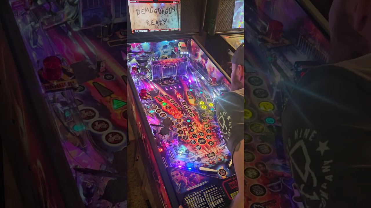Hanging out playing stranger things pinball 