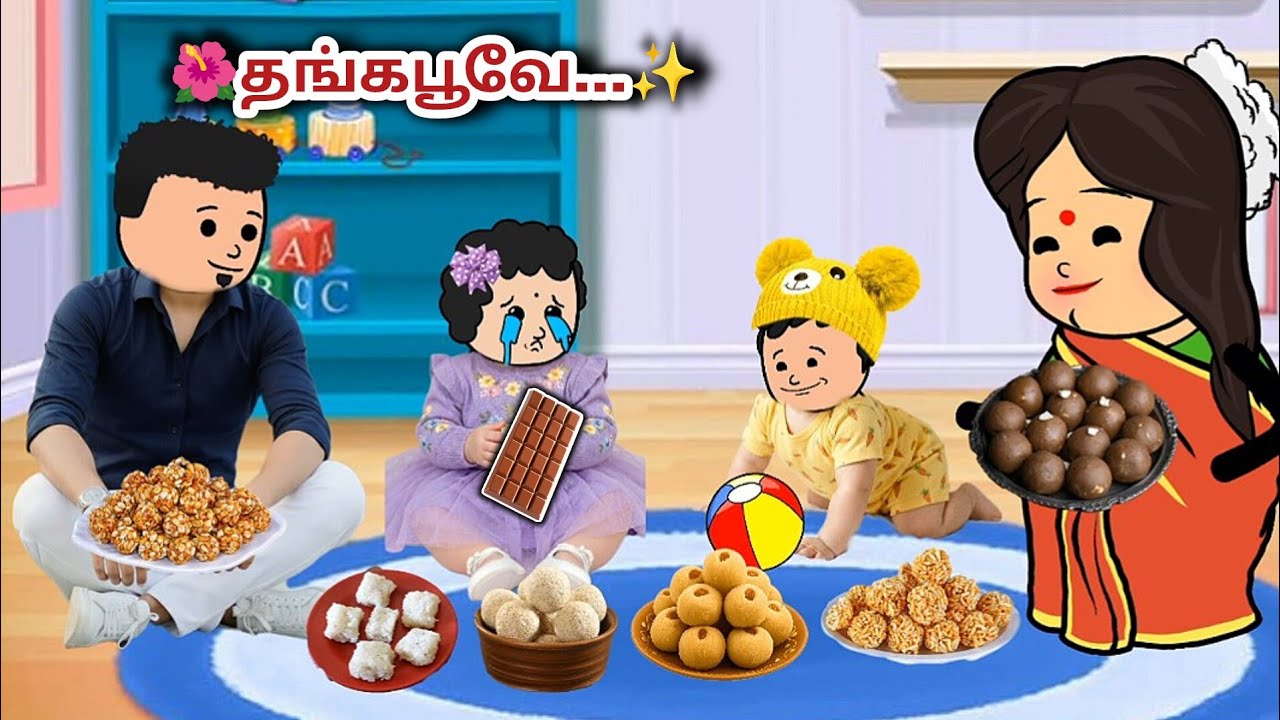 ✨ ரியா பாப்பா இனி சாக்லேட் 🍫 சாப்பிட மாட்டேன் 🥺😊 #satamilcartoon #thangapoovey 