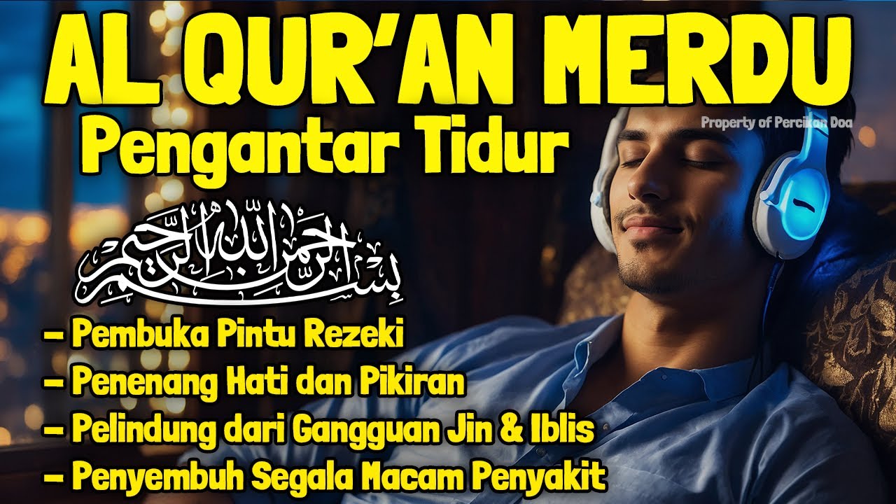 Al Quran Pengantar Tidur Surah Yasin, Al Mulk, Ar Rahman, Al Waqiah Menenangkan Hati dan Pikiran