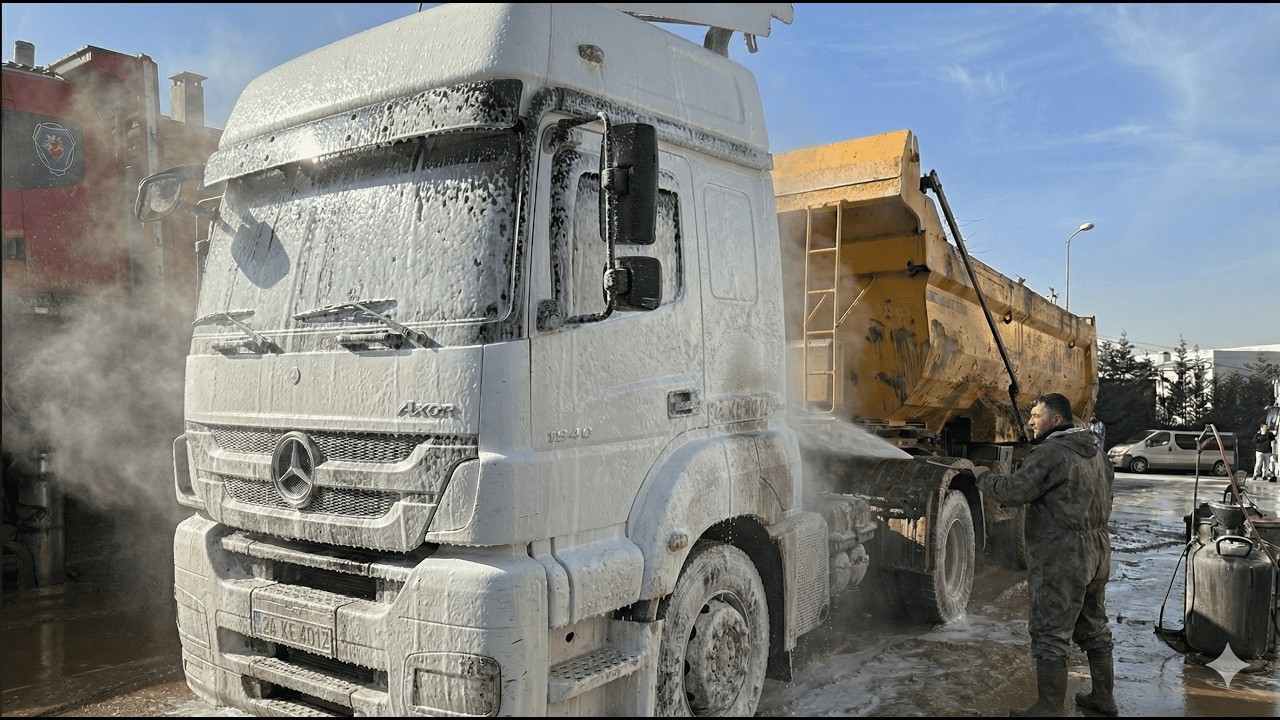 2012 Mercedes Axor Truck Wash | Deep Foam Cleaning, Heavy Mud Removal & Satisfying ASMR Detailing