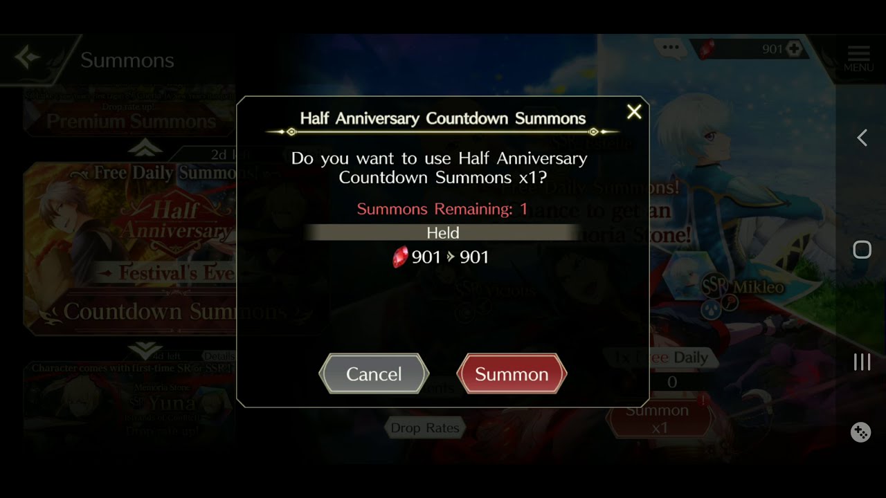 [Tales of Crestoria] Summon: Half Anniversary Festival's Eve Countdown Summon - 2 Days Left