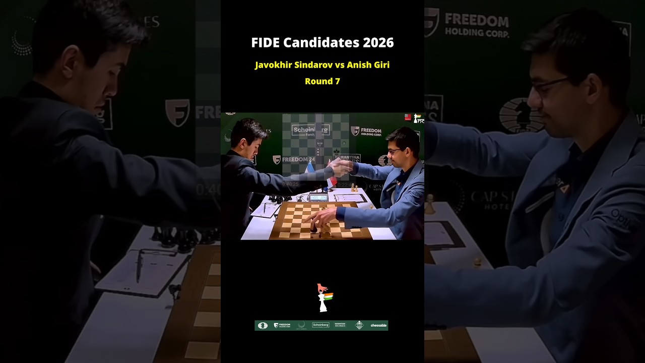 Аниш Гири прервал победную серию Синдарова #шахматы #шорты