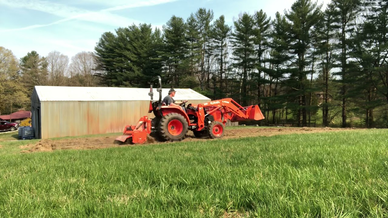 Landpride RTA 12-58 Tiller on Kubota L3301 Tillin with Phil