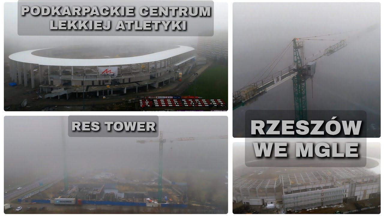 🏗️ Budowa PCLA i Res Tower mgłą spowita 🌫️ | #Rzesz&oacute;w we mgle okiem drona | 4K, listopad 2025