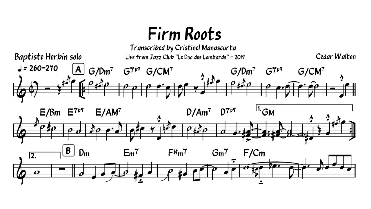 Plume & Baptiste Herbin - Firm Roots (transcription)