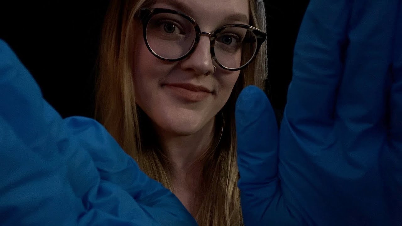 ASMR - Face & Head/Scalp Massage for Headache Relief - latex gloves, crinkles, personal attention