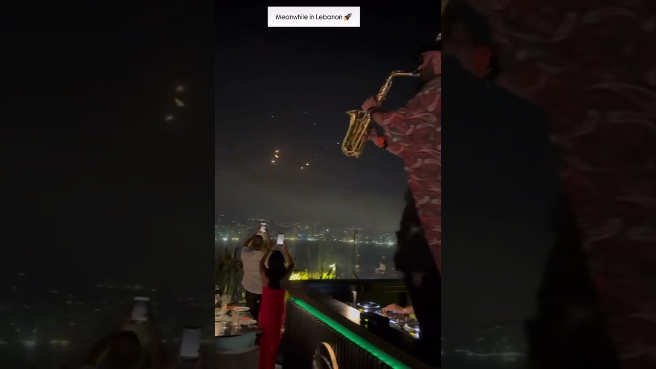Lebanese Musician Plays Saxophone During Iranian Missile Attack on Israel