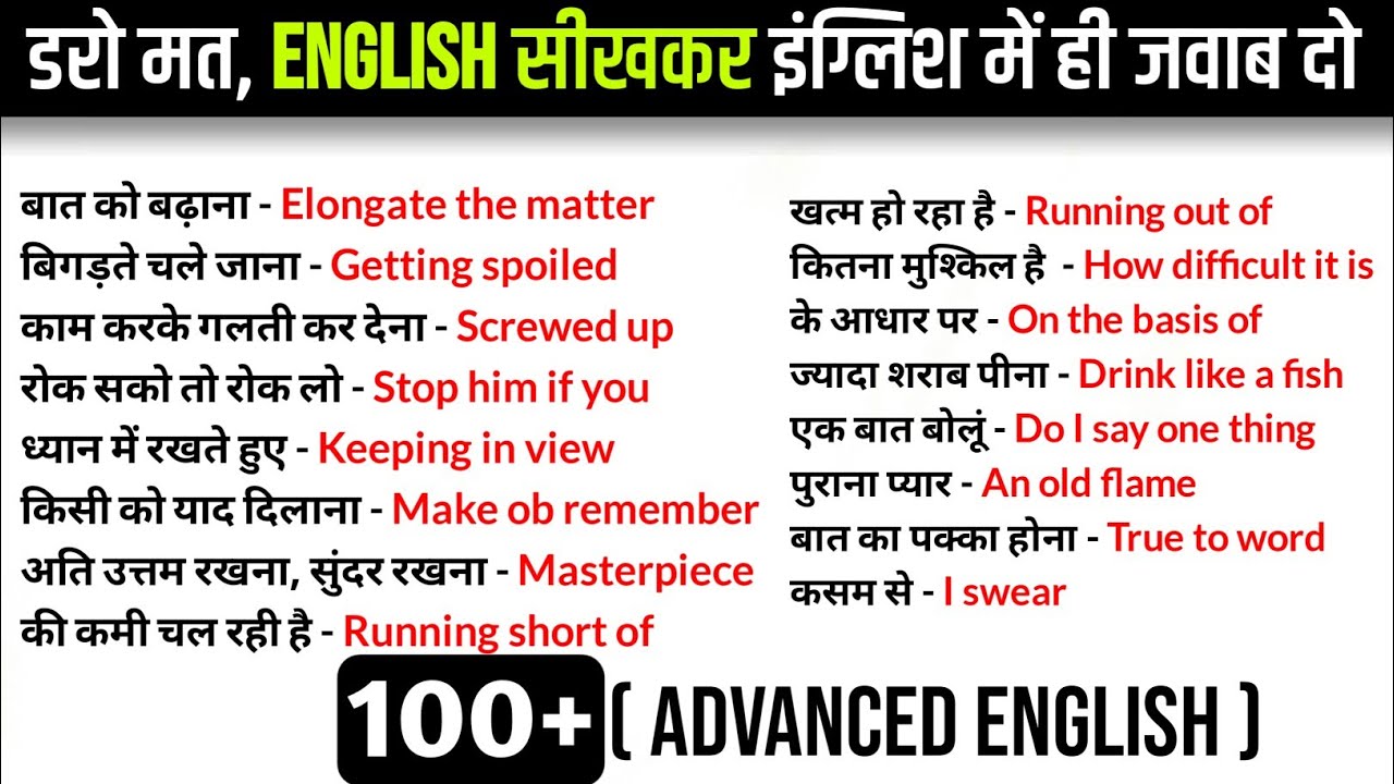 100+ Advanced English Sentences With Structure in Spoken English । 100 Daily Use English Sentences