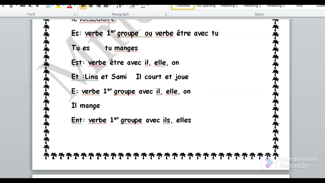 es,est,et/ e,ent/ &agrave; as a