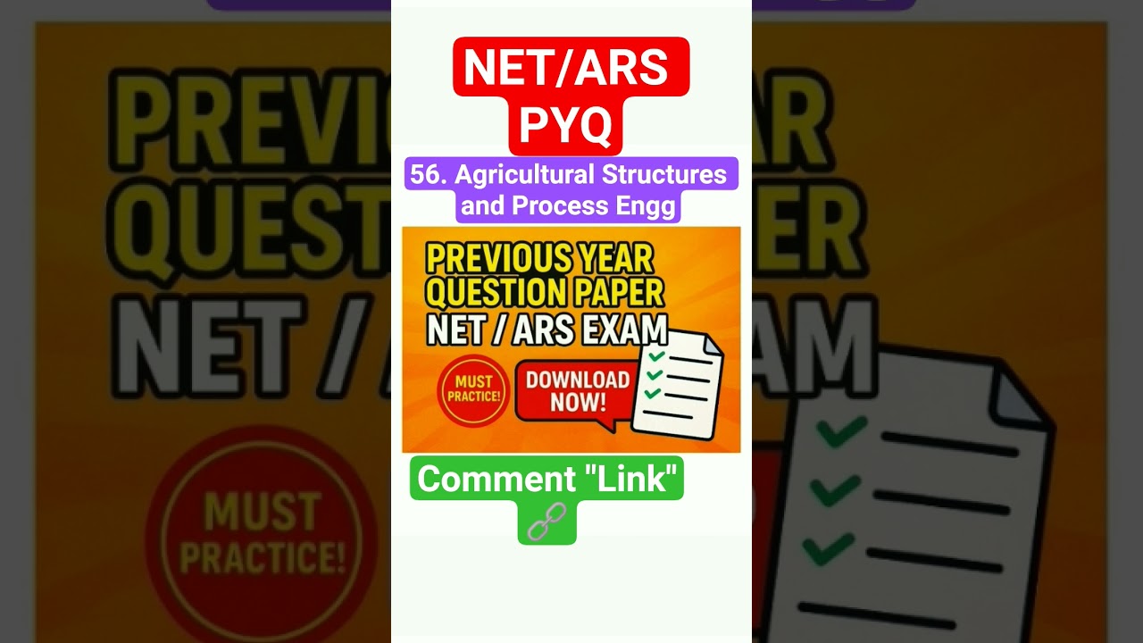 PYQ ARS/NET Agricultural Structures and Process Engg. #net #pyq