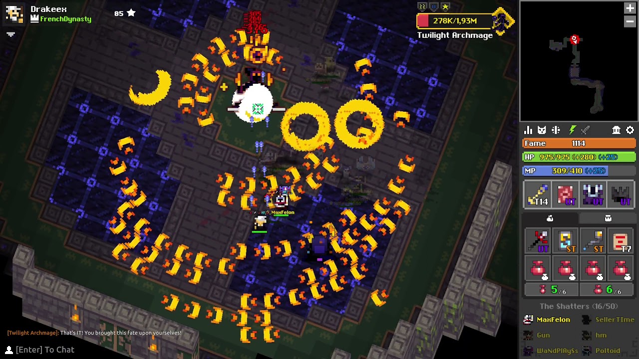 ROTMG The Shatters group speedrun 10:50 WR