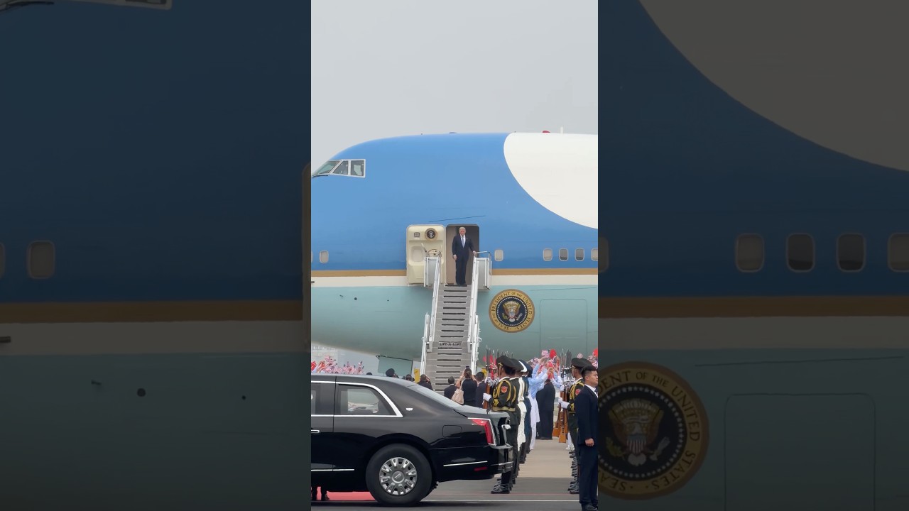 Trump has boarded Air Force One to head back to Washington after his two day summit with Chinese Xi