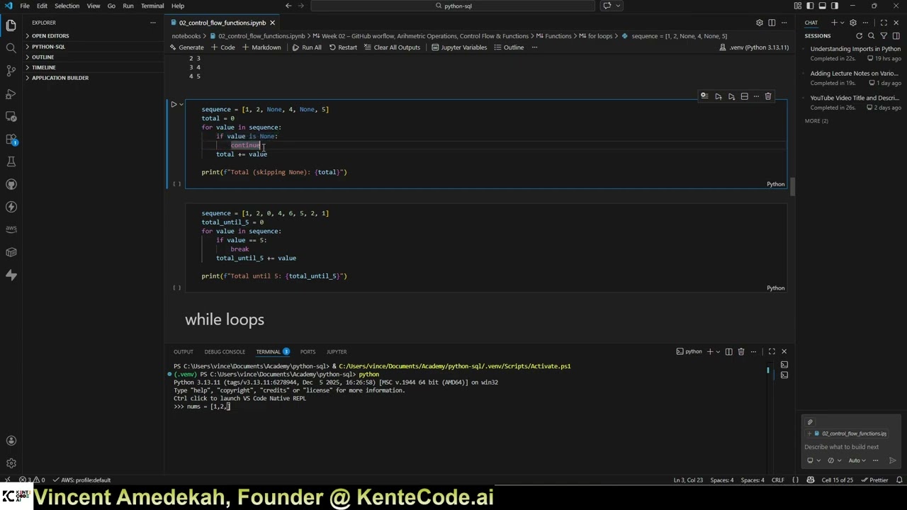 Lec 3: Loops  | Python and SQL Foundations