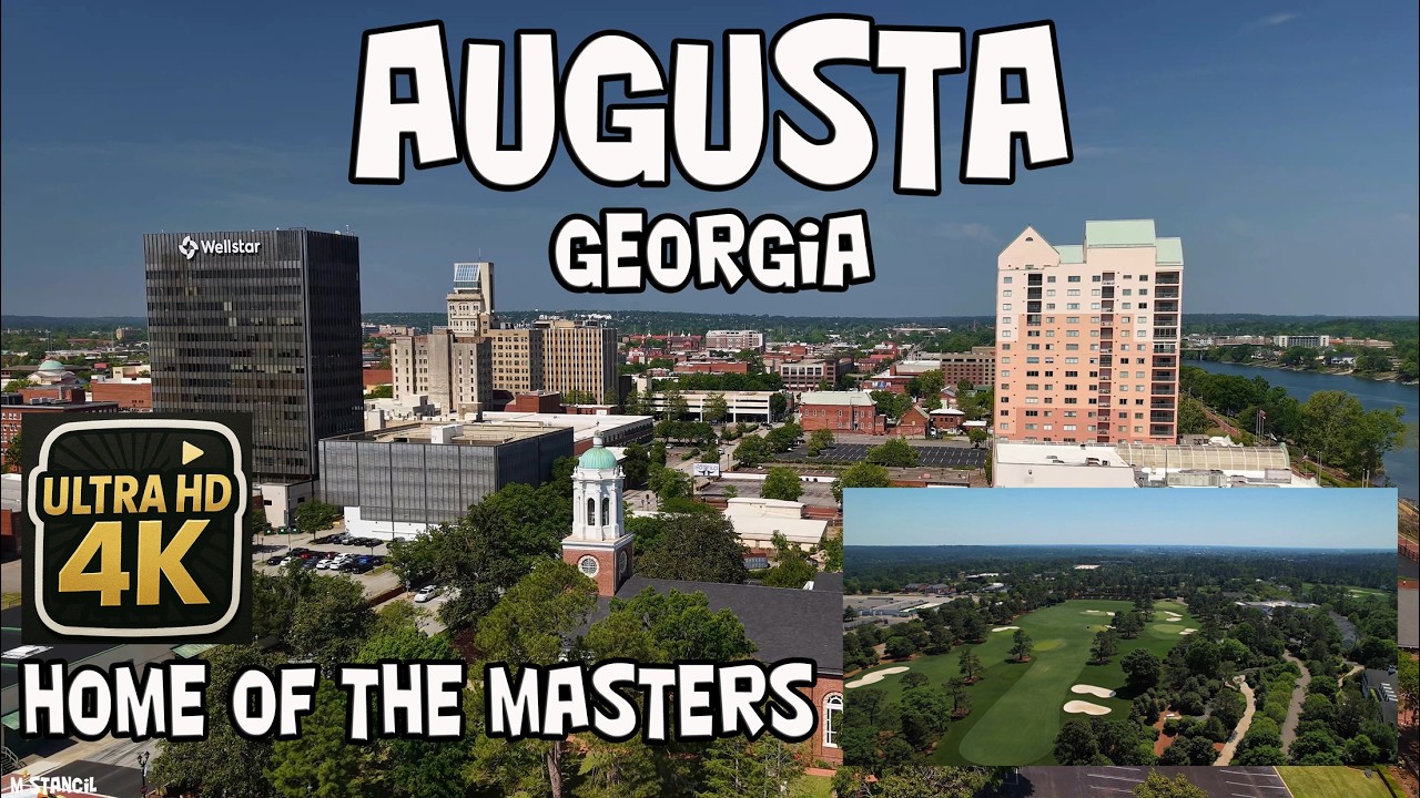 Augusta Georgia 4K  / Home of the Masters  (DJI Mavic Air 3S Drone Footage) 2nd Largest City in GA!!