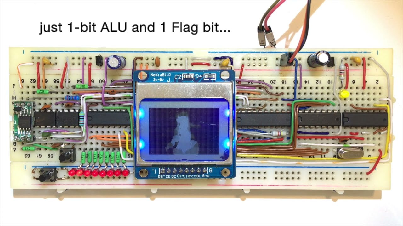 16-bit Serial Homebrew CPU playing Bad Apple!!
